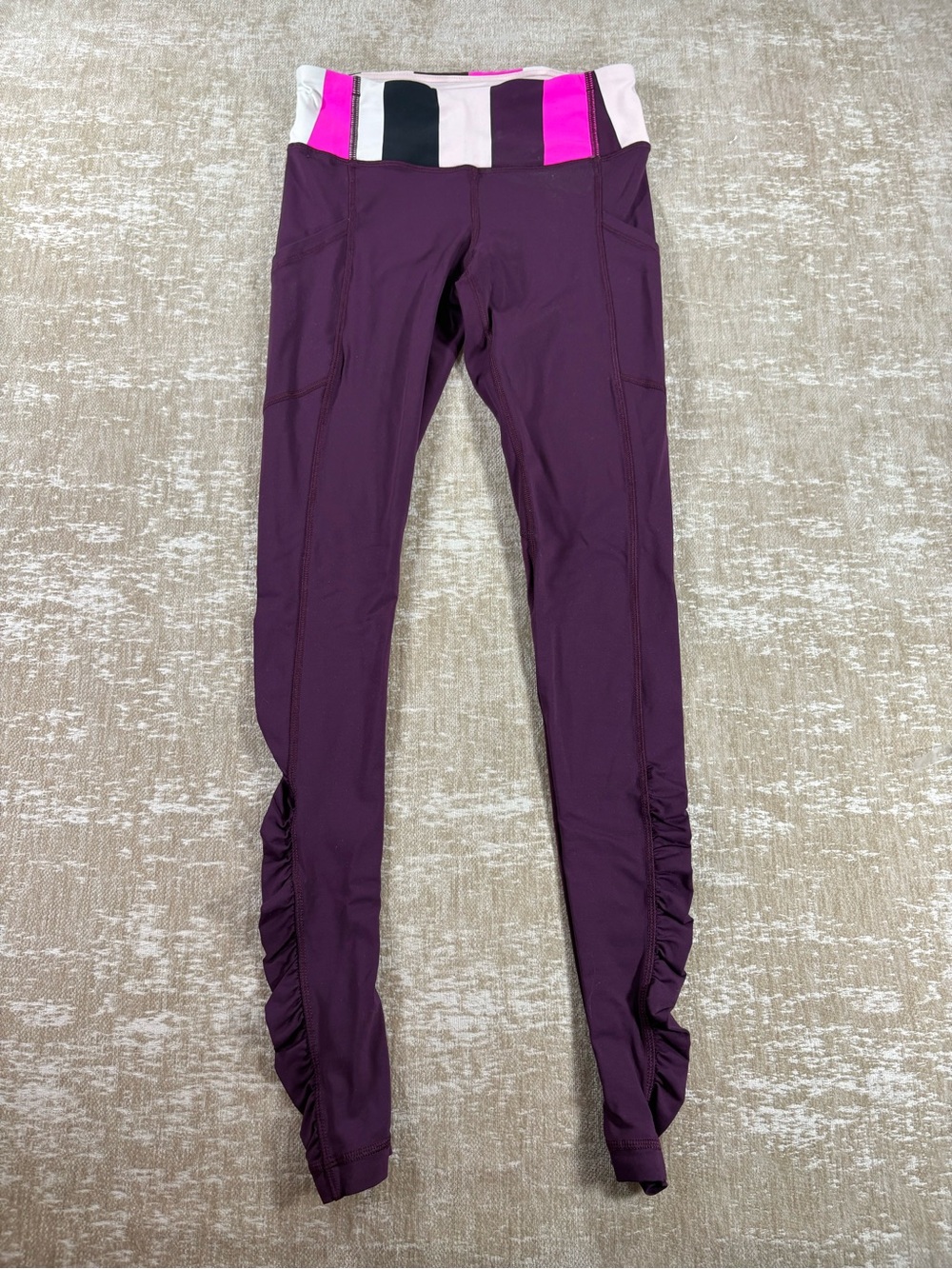 lululemon athletica Plum Leggings with Ruched Legs